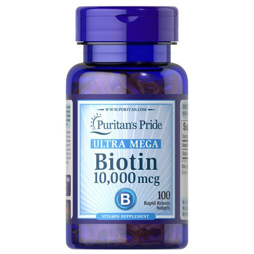 Puritan's Pride Biotin - 10,000 mcg - 100 Softgels