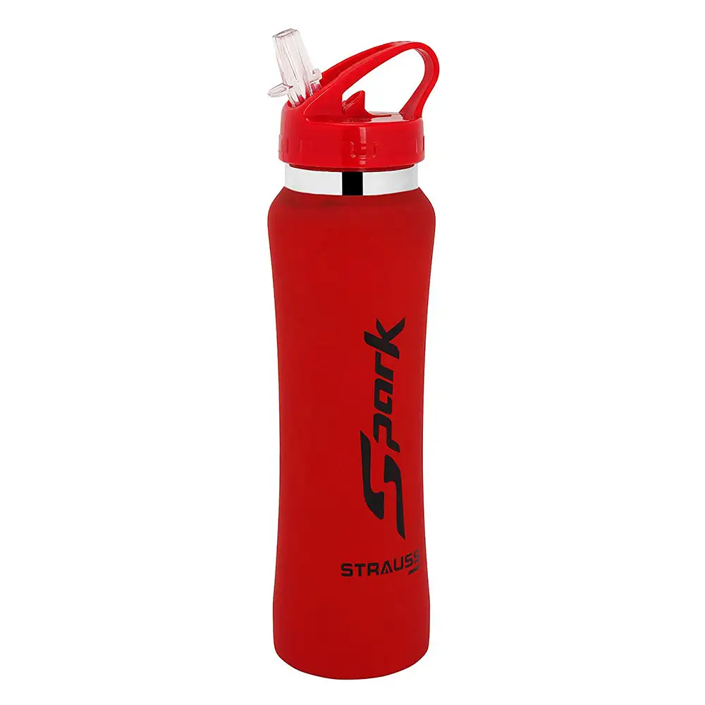 Strauss Spark Stainless Steel Bottle,  Rubber Finish Red  750 ml