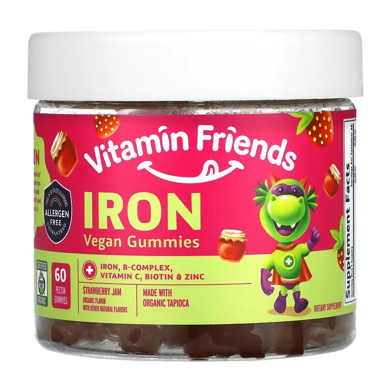 Iron Vegan Gummies, Strawberry Jam, 60 Pectin Gummies