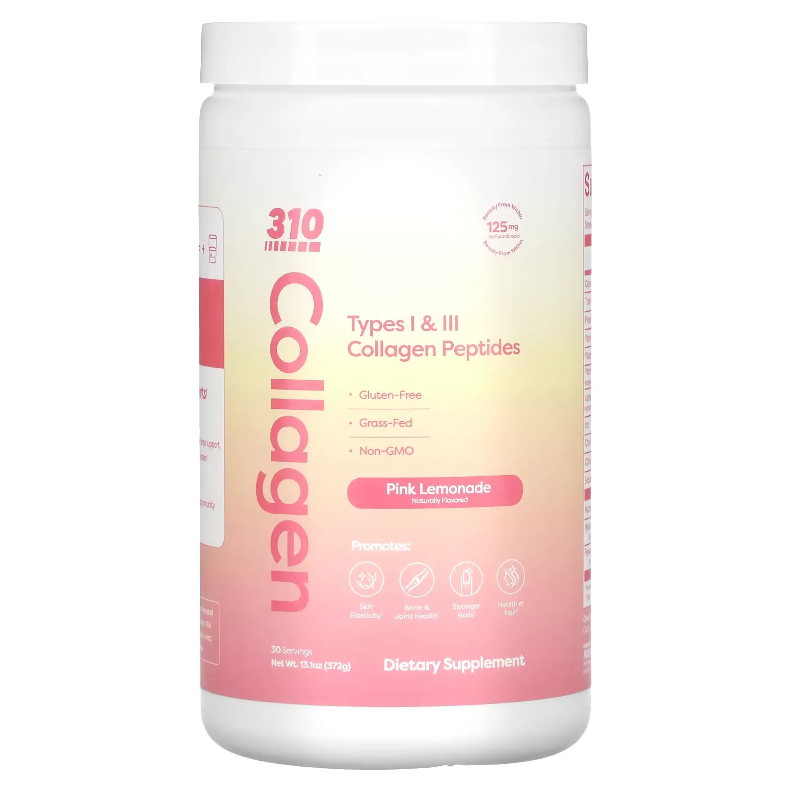 Collagen, Types I & III Collagen Peptides, Pink Lemonade, 13.1 oz (372 g)