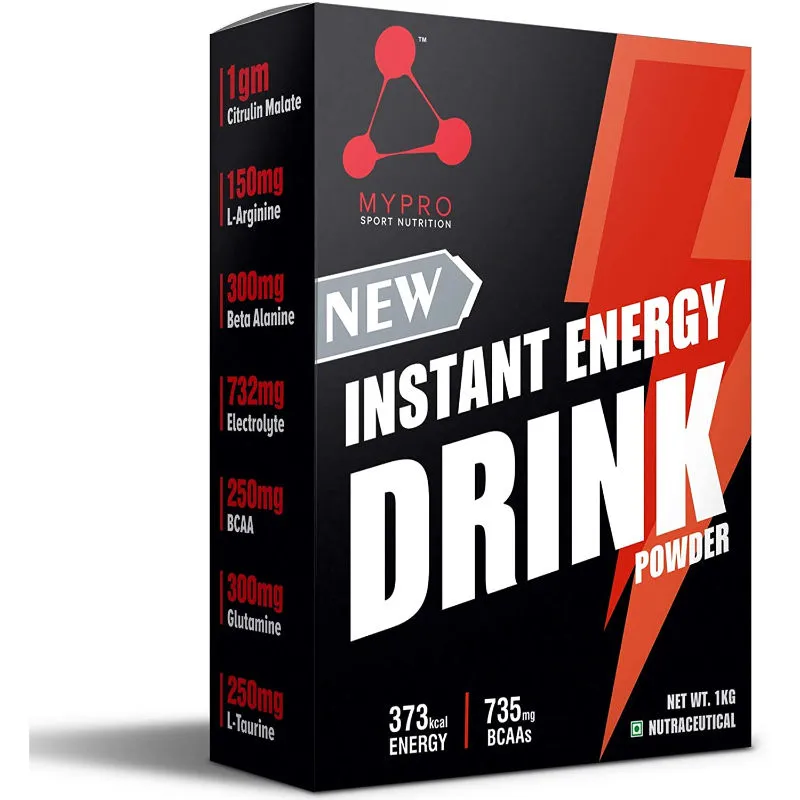 MYPRO SPORT NUTRITION New Instant Energy Drink Powder For Men & Women - Orange