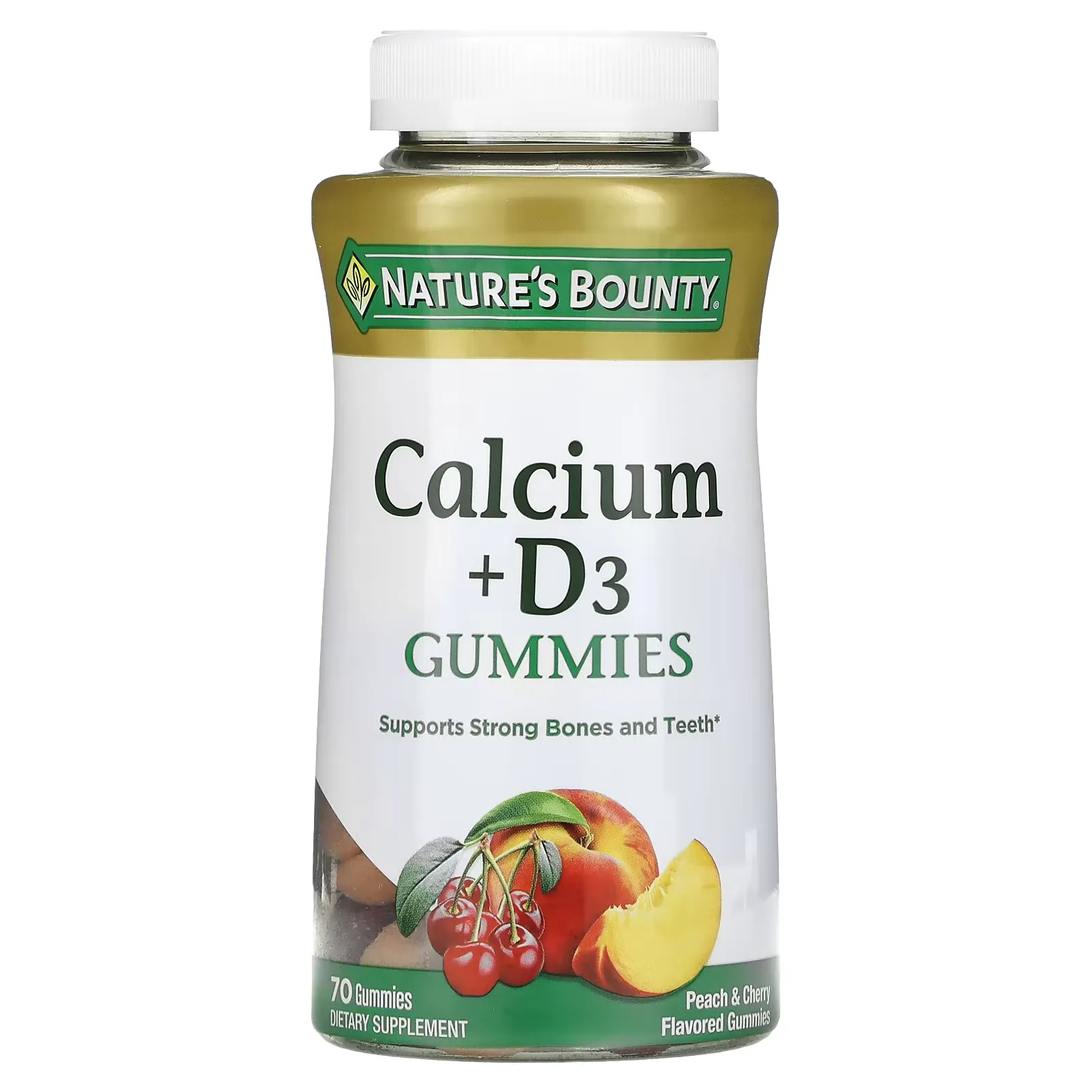 Calcium + D3 Gummies, Peach & Cherry, 70 Gummies