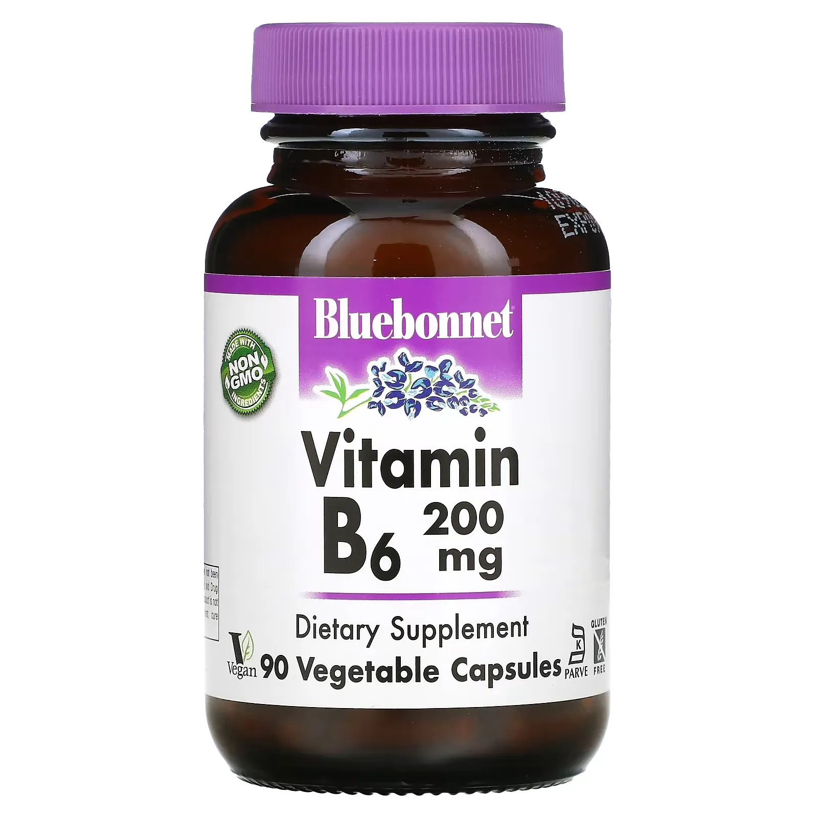 Vitamin B6, 200 mg, 90 Vegetable Capsules