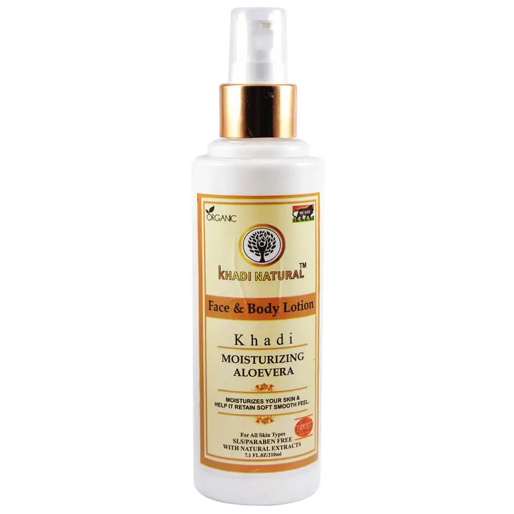 Khadi Natural Moisturizing Aloevera Face and Body Lotion,  210 ml  for All Skin Types