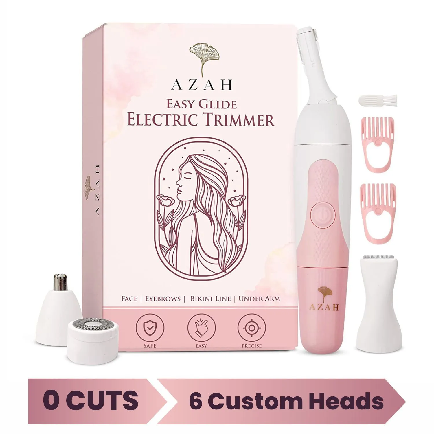 Azah 6-in-1 Face & Body Hair Trimmer For Women