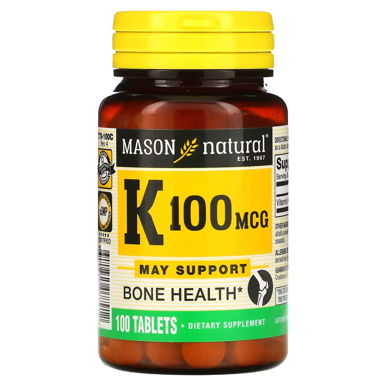 Vitamin K, 100 mcg, 100 Tablets