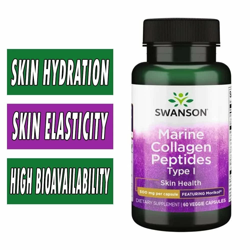 Swanson Marine Collagen Peptides Type I - 500 mg - 60 Veg Caps