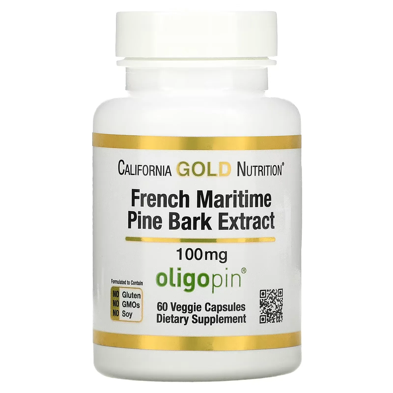 French Maritime Pine Bark Extract, Oligopin, 100 mg, 60 Veggie Capsules