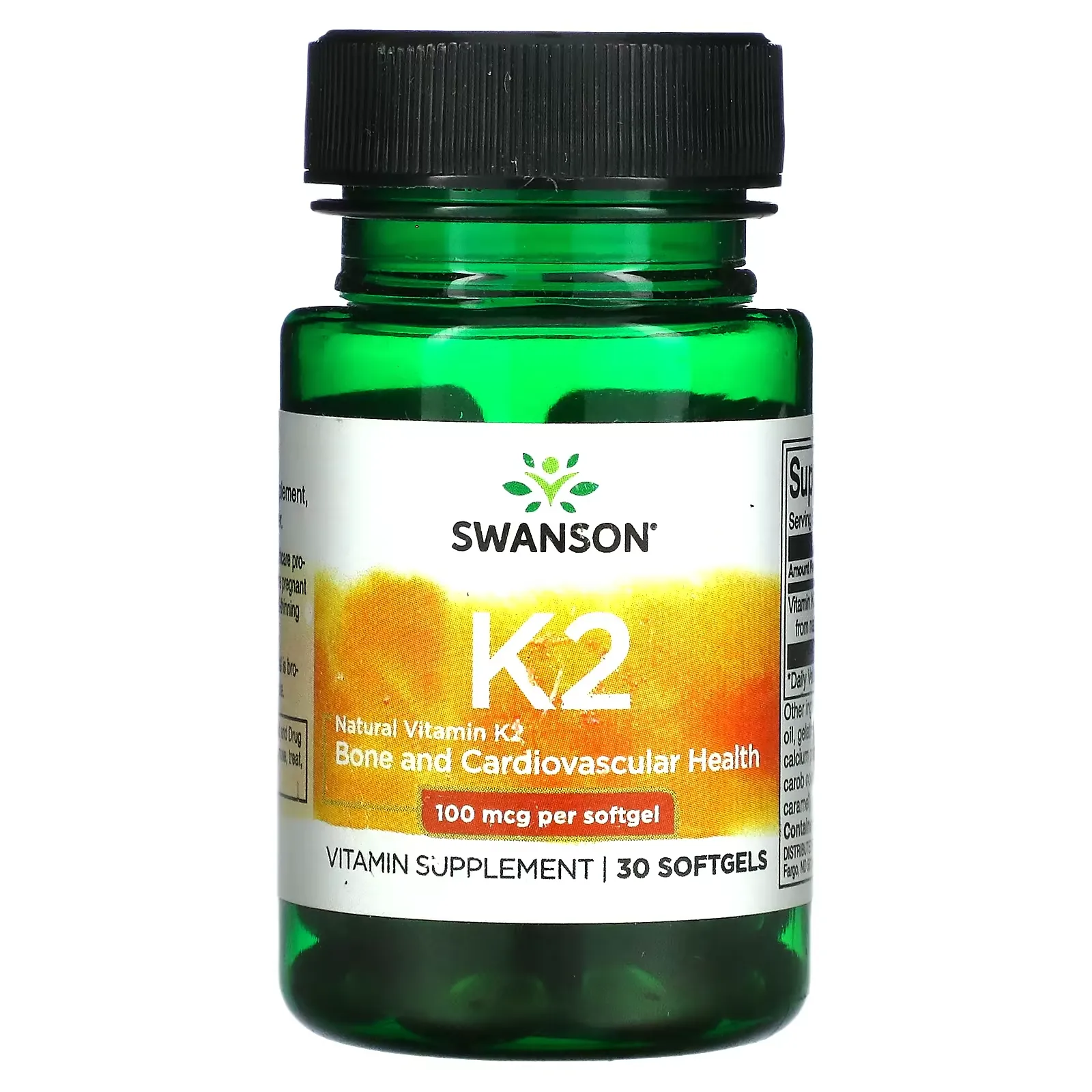 Natural Vitamin K2, 100 mcg, 30 Softgels