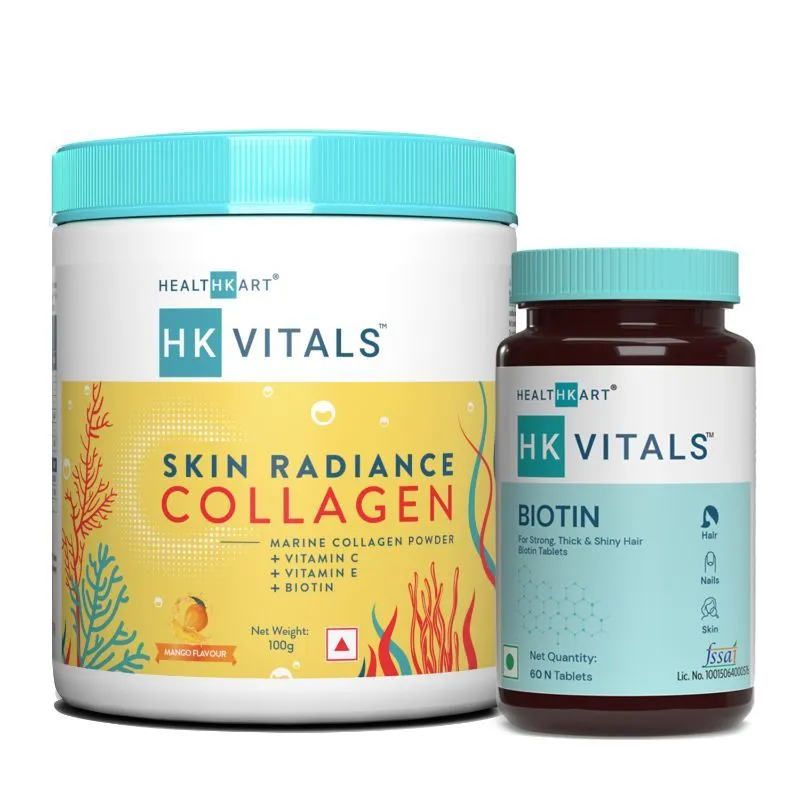 HealthKart Hk Vitals Skin Radiance Collagen 100 G Mango With Biotin (Combo Pack)