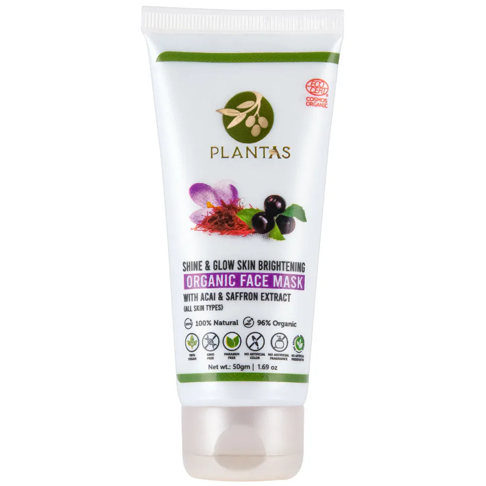 PLANTAS Shine & Glow Skin Brightening Organic Face Mask