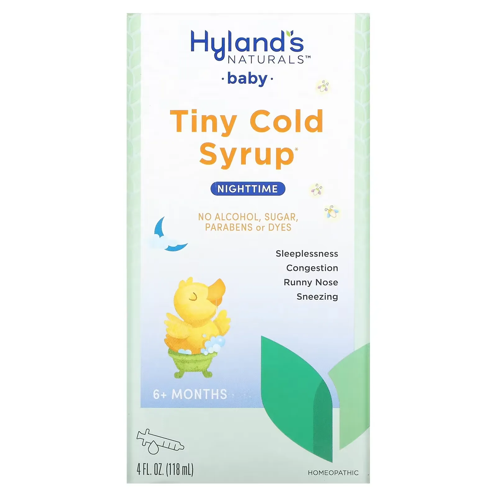 Baby, Tiny Cold Syrup, Nighttime, Ages 6 Months+, 4 fl oz (118 ml)