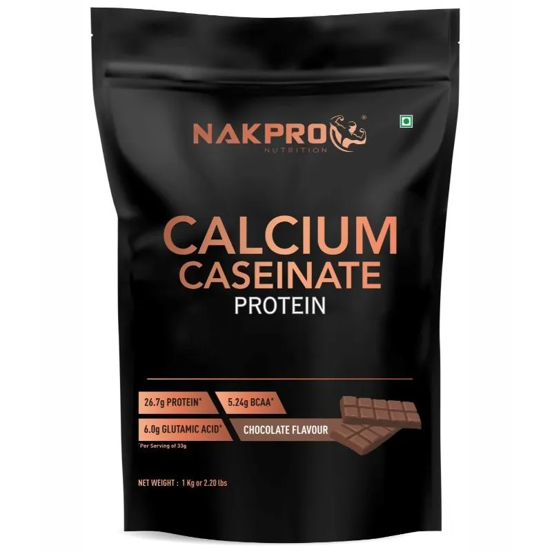 NAKPRO Calcium Caseinate, Slow-digesting Casein Protein Powder - Chocolate