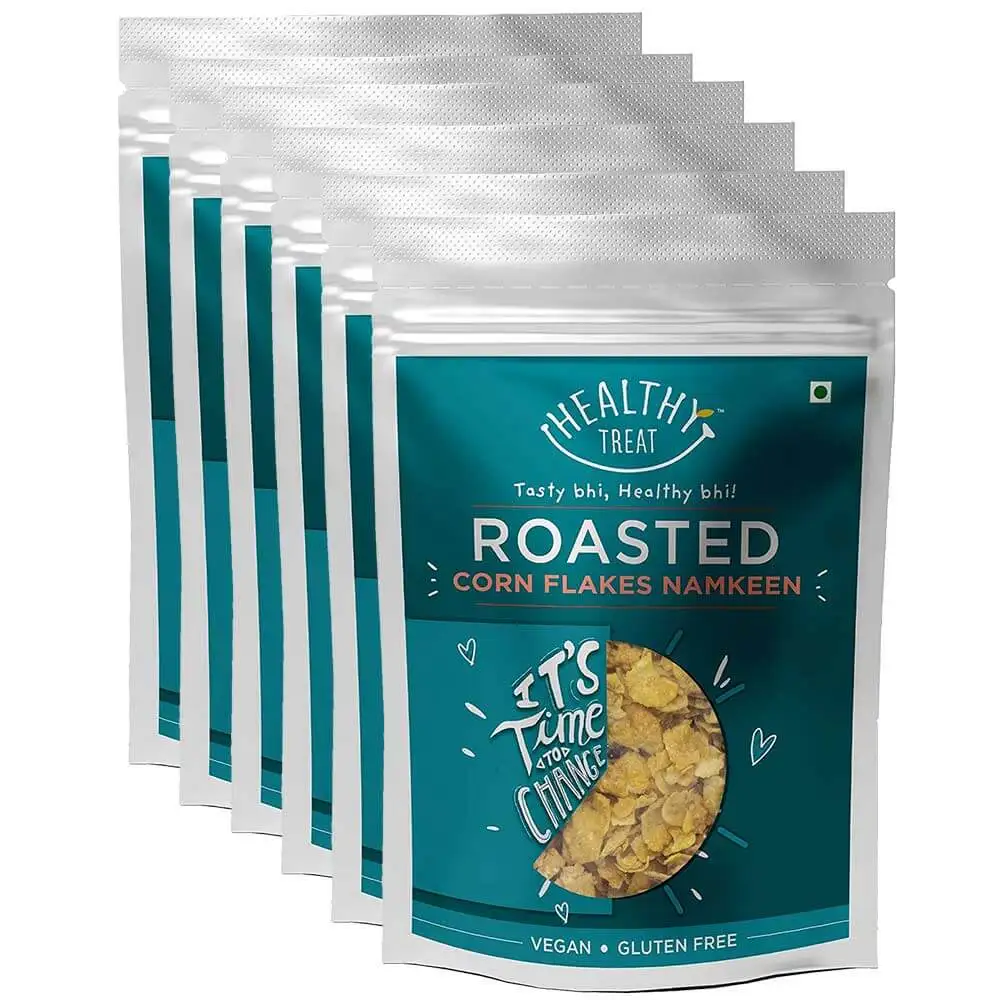 Healthy Treat Roasted Corn Flakes (Pack of 6),  Each 100g Unflavoured  0.600 kg