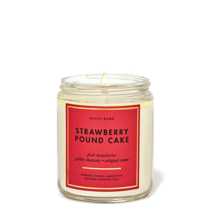 Bath & Body Works Strawberry Pound Cake Single Wick Candle