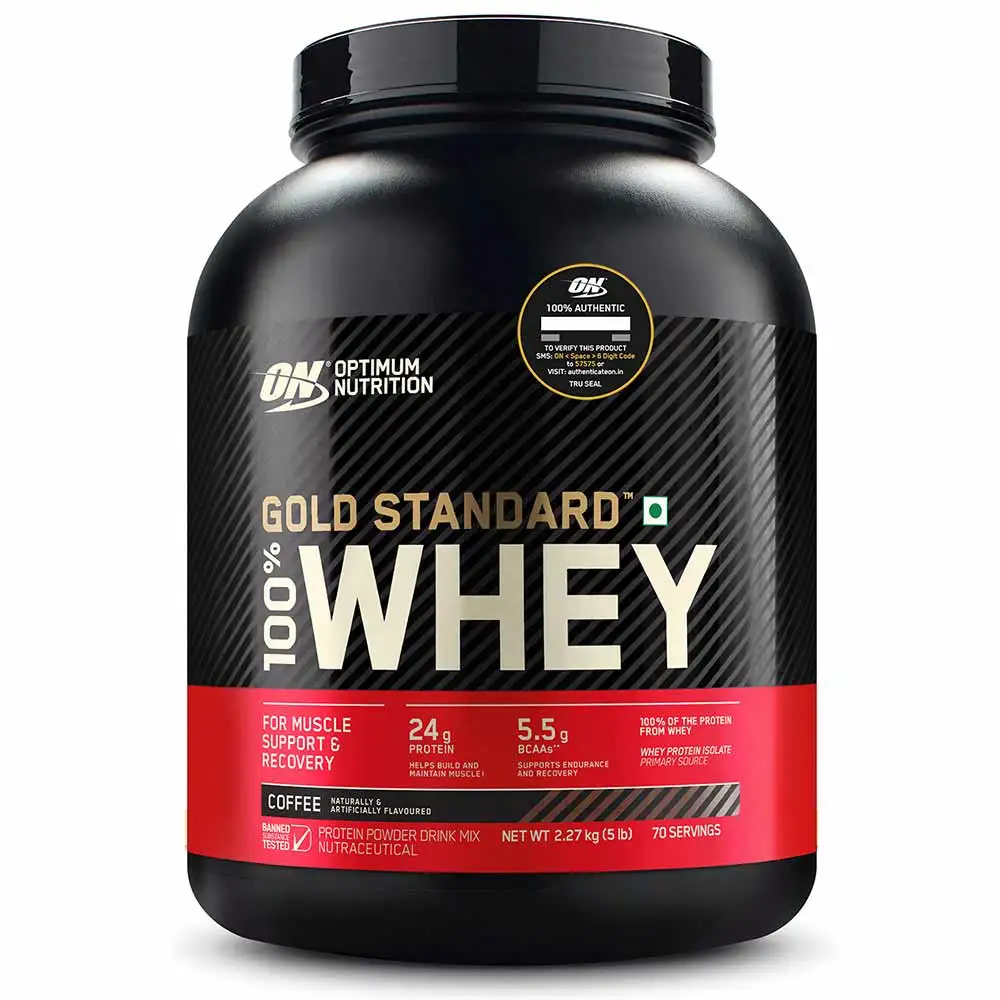 ON (Optimum Nutrition) Gold Standard 100% Whey Protein,  5 lb  Coffee