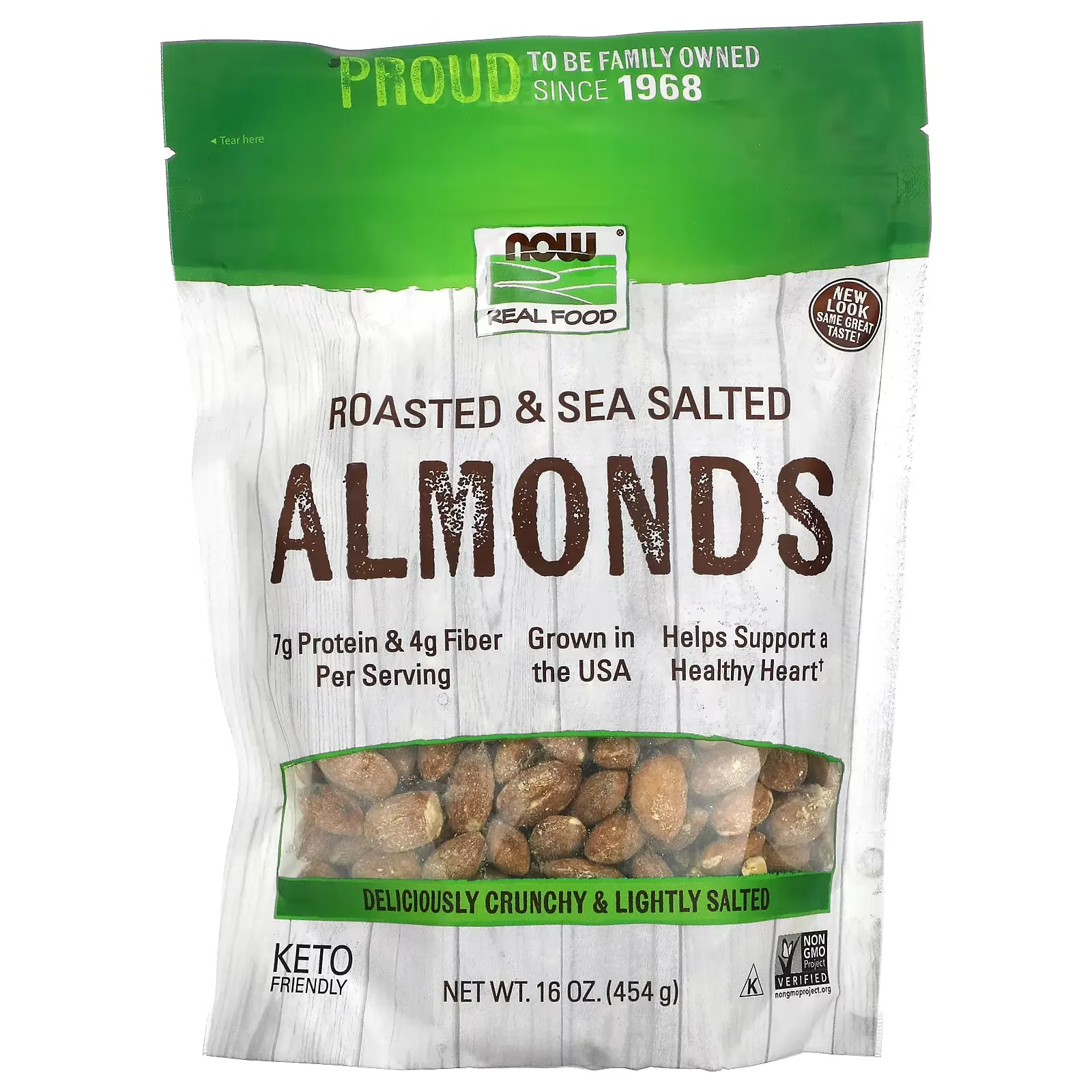 Real Food, Roasted & Sea Salted Almonds, 16 oz (454 g)