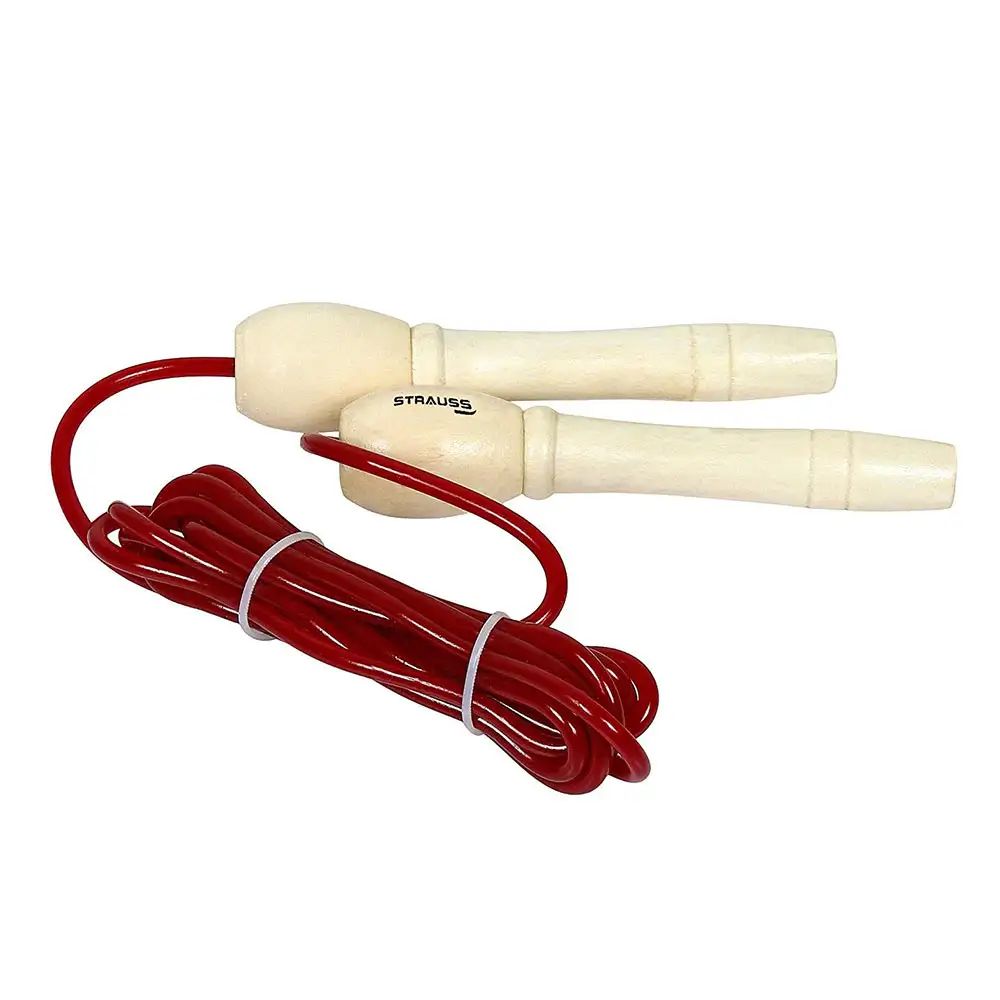 Strauss Wooden Skipping Rope,  Red  Free Size