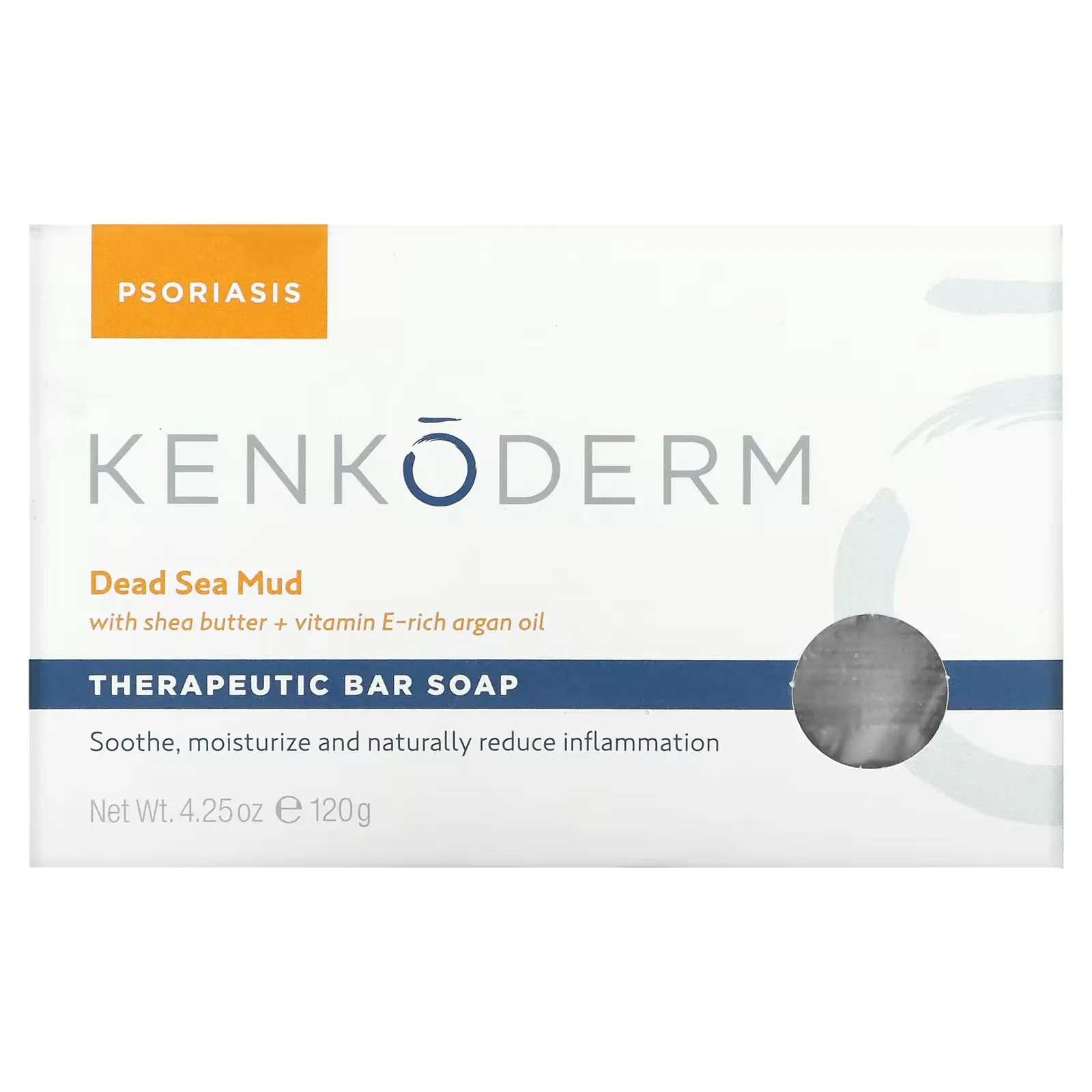 Therapeutic Bar Soap with Sea Butter + Vitamin E-Rich Argan Oil, Dead Sea Mud, Fragrance Free, 4.25 oz (120 g)