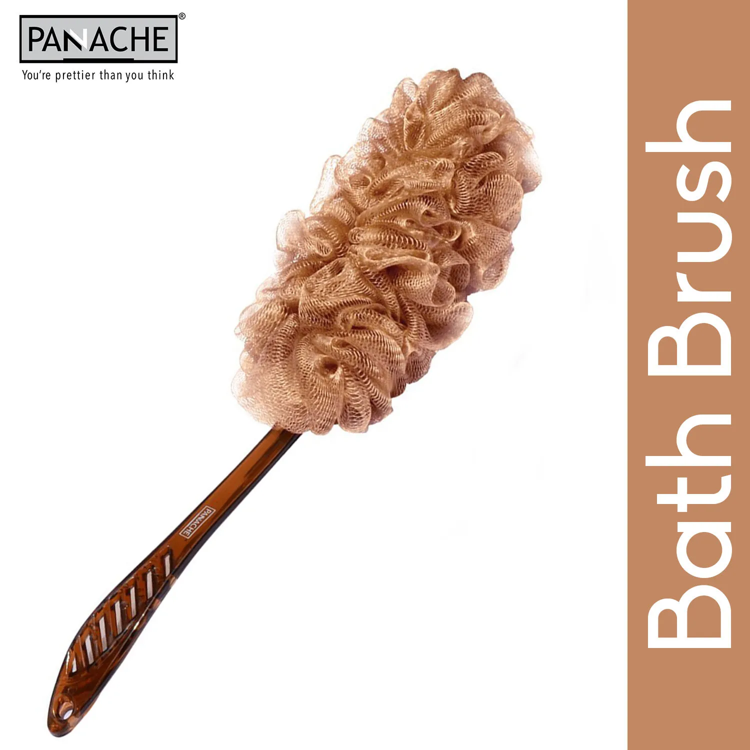 Panache Bath Brush Large Mesh - Golden Brown