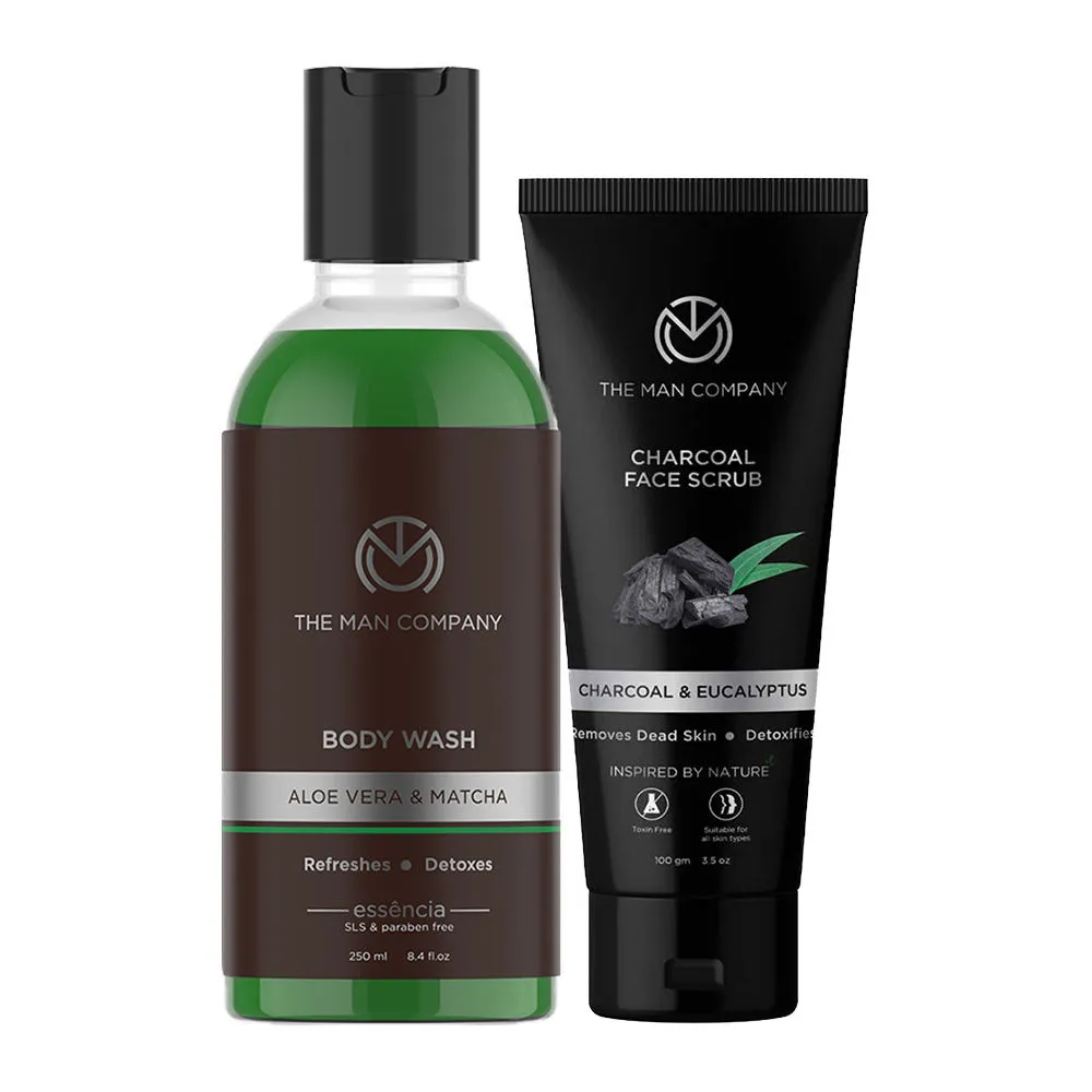 The Man Company Body Wash + Charcoal Face Scrub