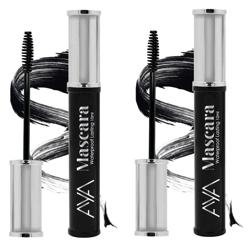 AYA Combo Waterproof Long Lasting Mascara - Black (Pack Of 2)