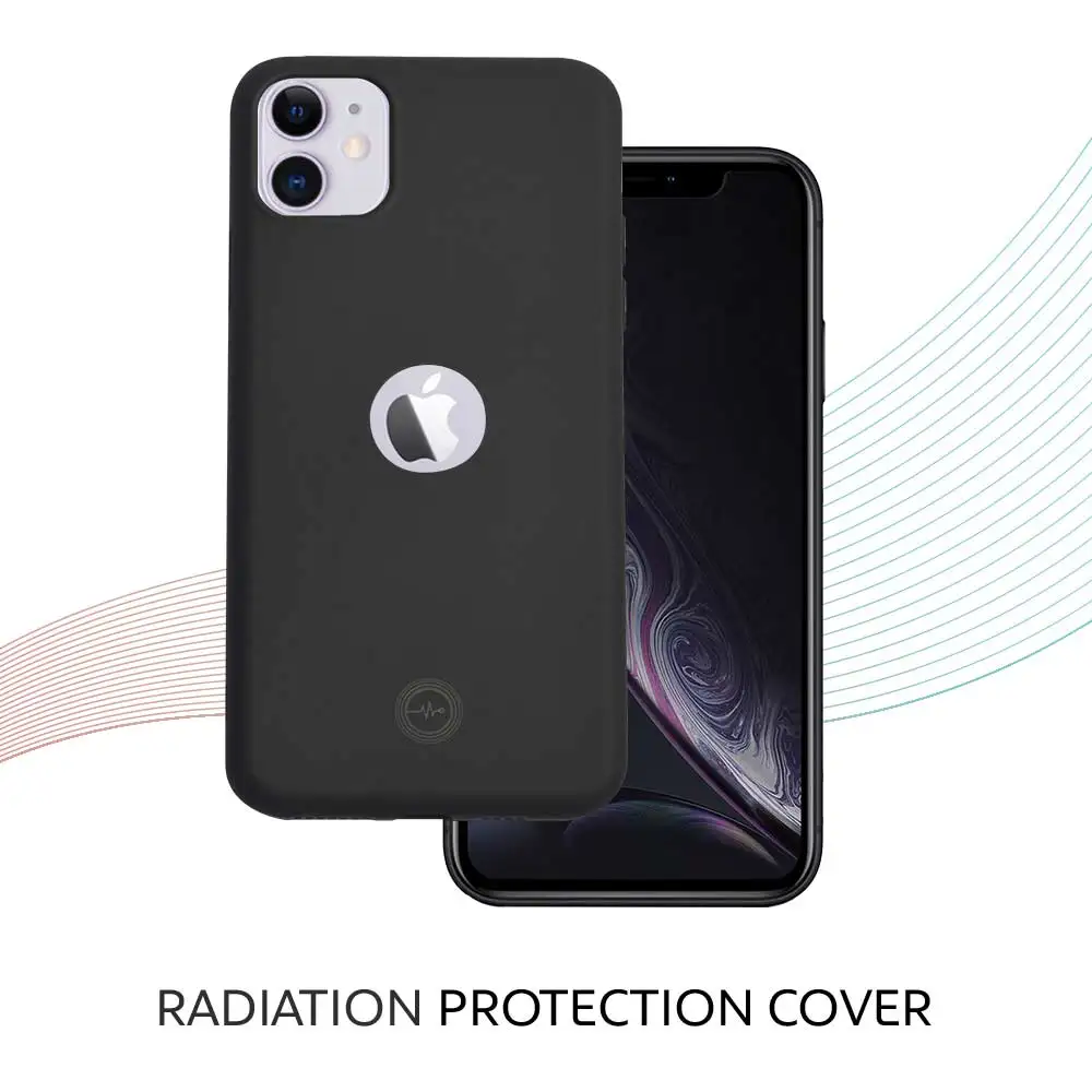 Envirocover Silicon Back Cover for Apple iPhone XI,  with Radiation Protection Technology (Black)