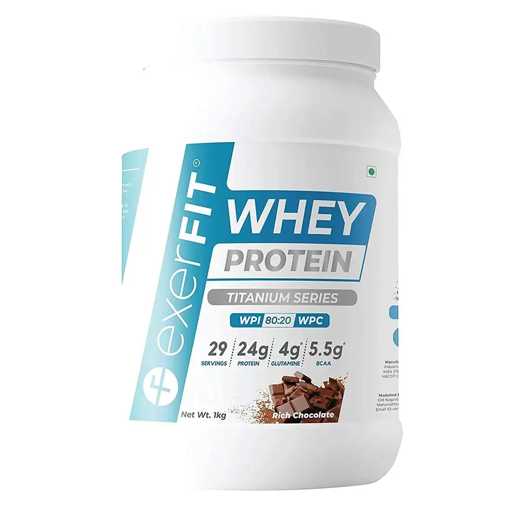 exerFIT Titanium Whey Protein Isolate with CLA & L Carnitine,  2.2 lb  Rich Chocolate