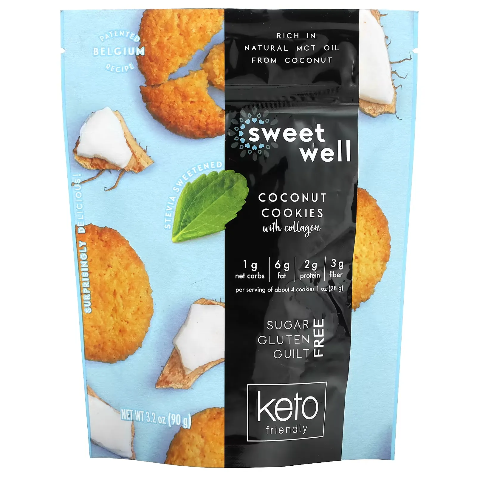 Keto Cookies, with Collagen, Coconut, 3.2 oz (90 g)