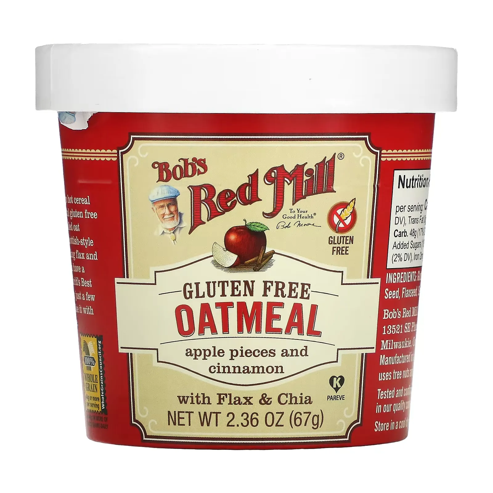 Oatmeal Cup, Apple Pieces and Cinnamon, 2.36 oz (67 g)