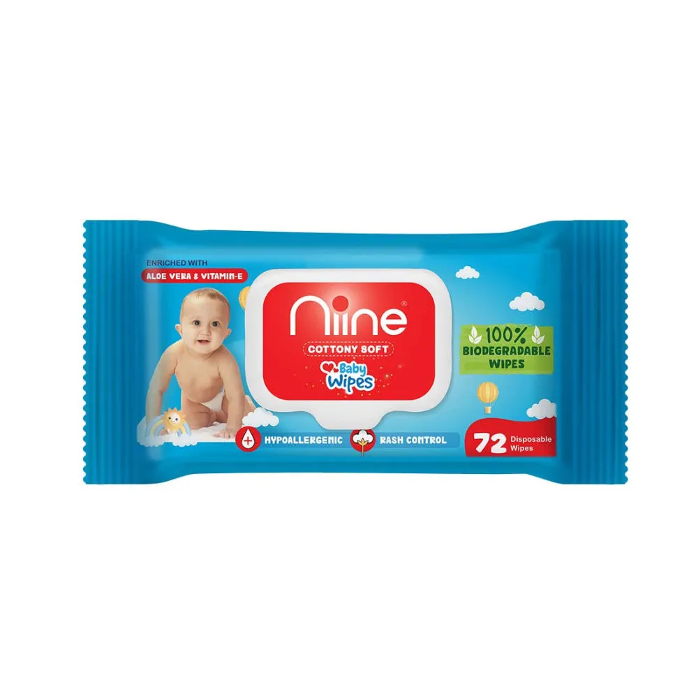 Niine Cottony Soft Baby Wipes with Lid