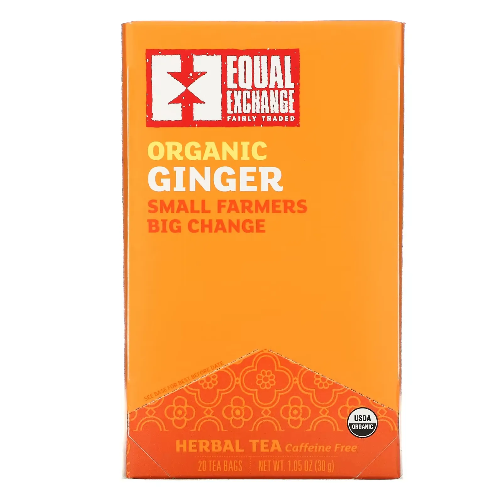 Organic Ginger, Herbal Tea, Caffeine Free, 20 Tea Bags, 1.05 oz (30 g)