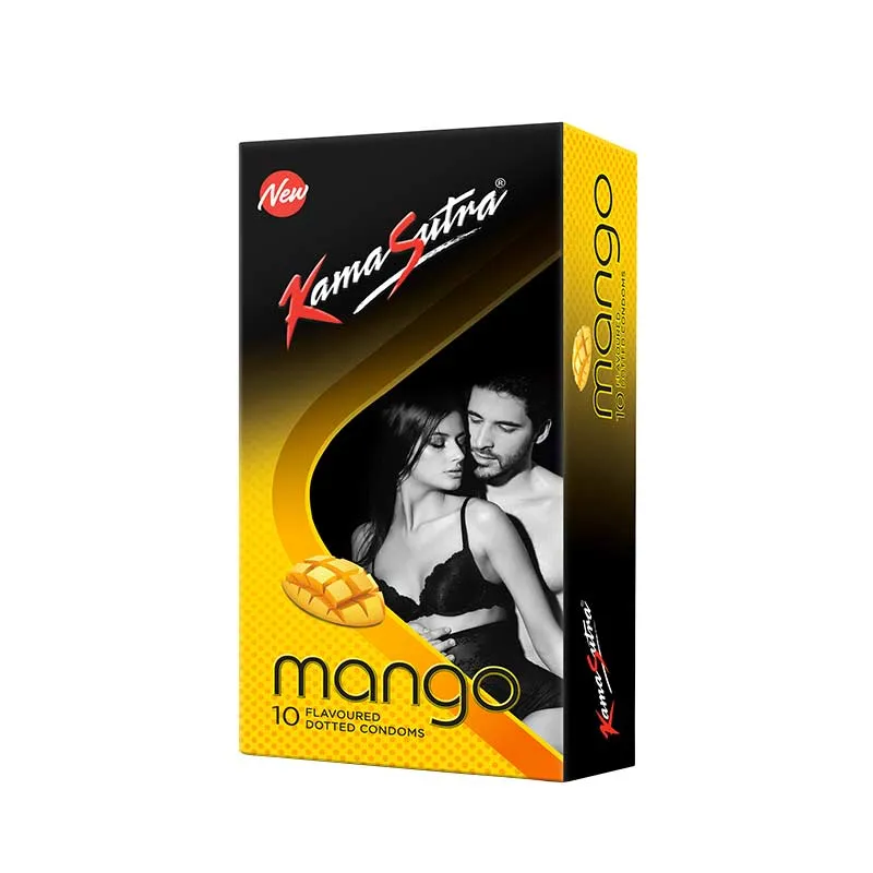 Kamasutra Mango Dotted Condoms - 10pcs