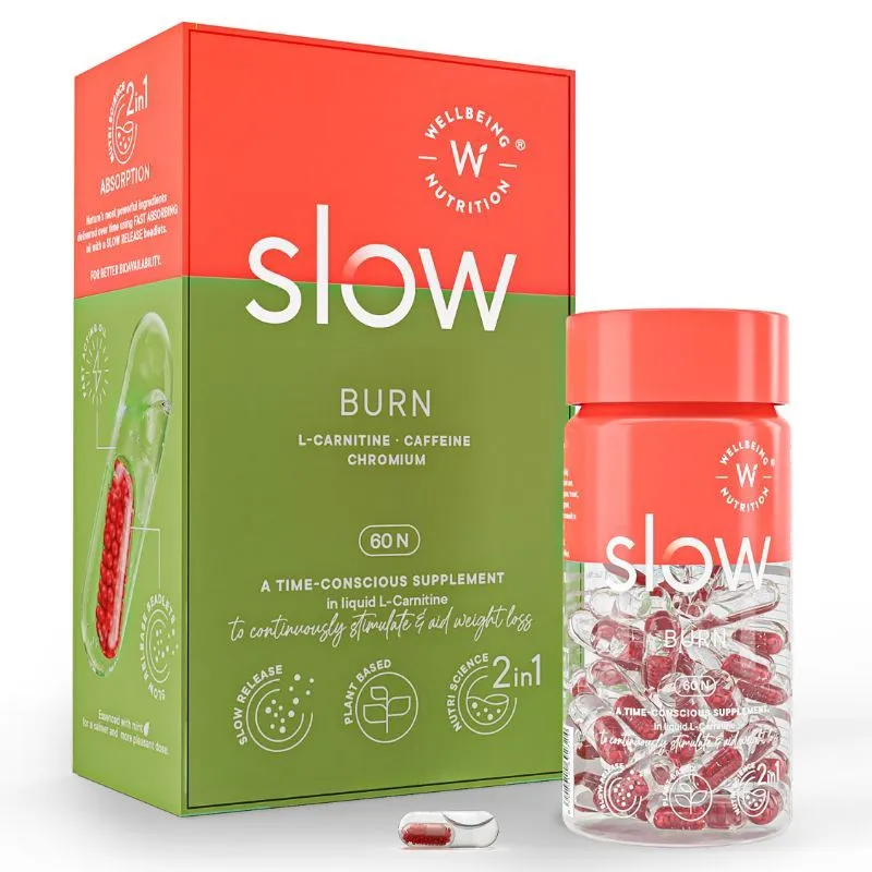 Wellbeing Nutrition Slow Burn For Fat Burn & Weight Manangement With L-Carnatine & Caffeine