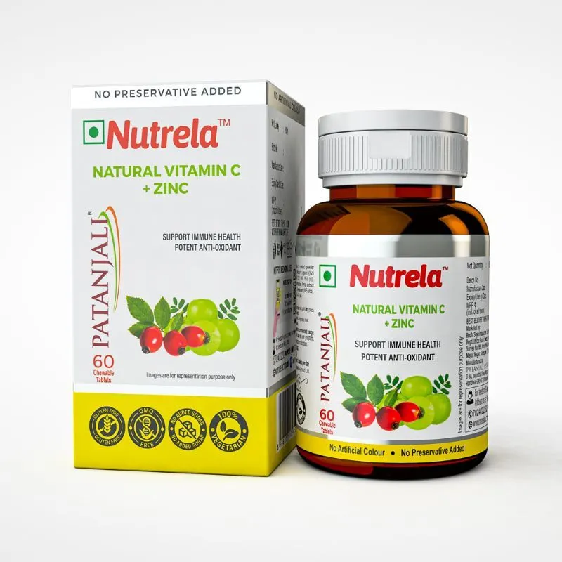 Nutrela Vitamin C + Zinc Natural Chew Tablets