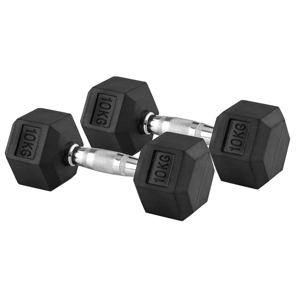 Fitsy Hex Dumbbells (AR2049),  Black  10 kg