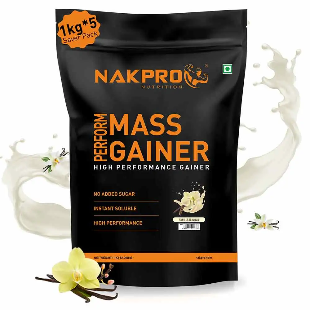 Nakpro Perform Mass Gainer,  2.2 lb  Vanilla (Pack of 5)