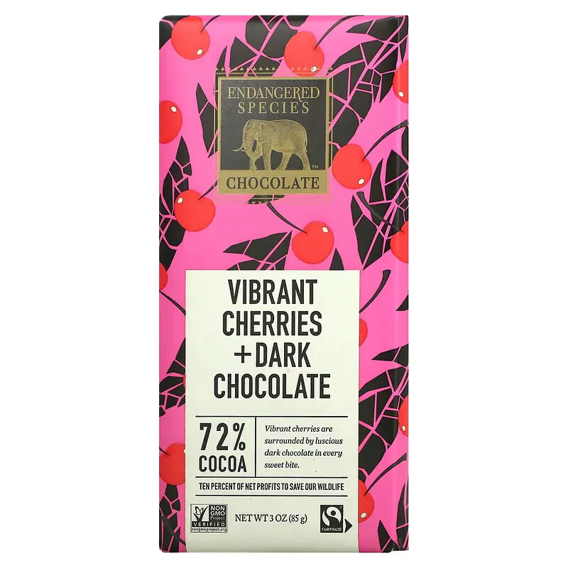 Vibrant Cherries + Dark Chocolate, 72% Cocoa, 3 oz (85 g)