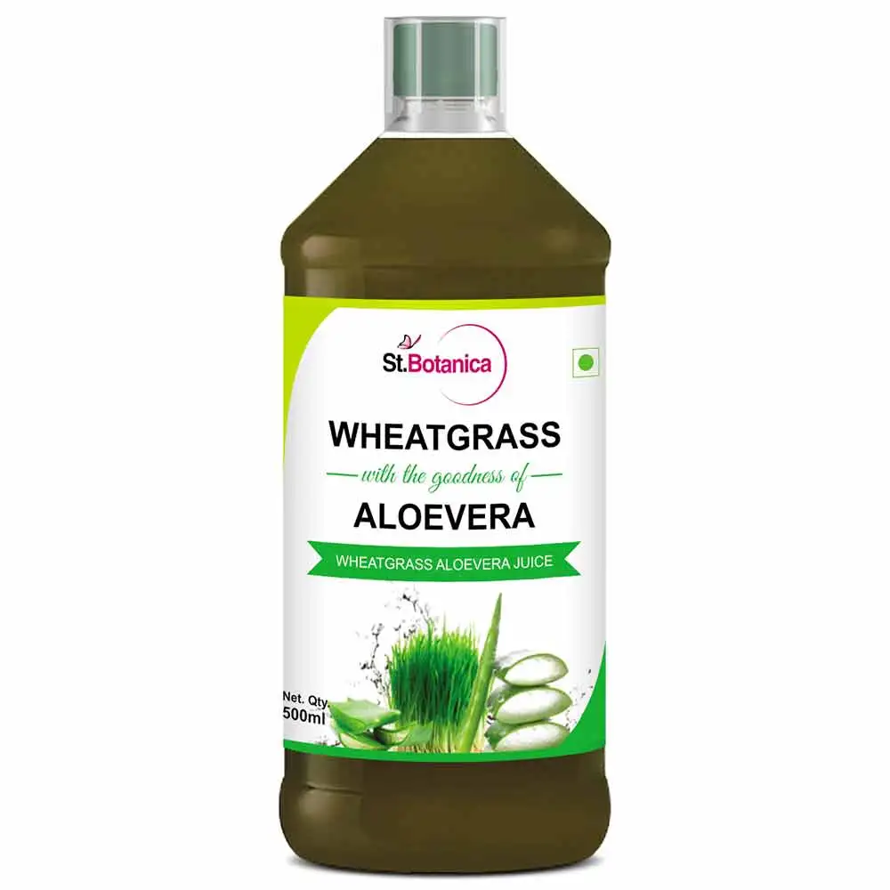 St.Botanica Wheatgrass Aloevera Juice,  Natural  0.5 L