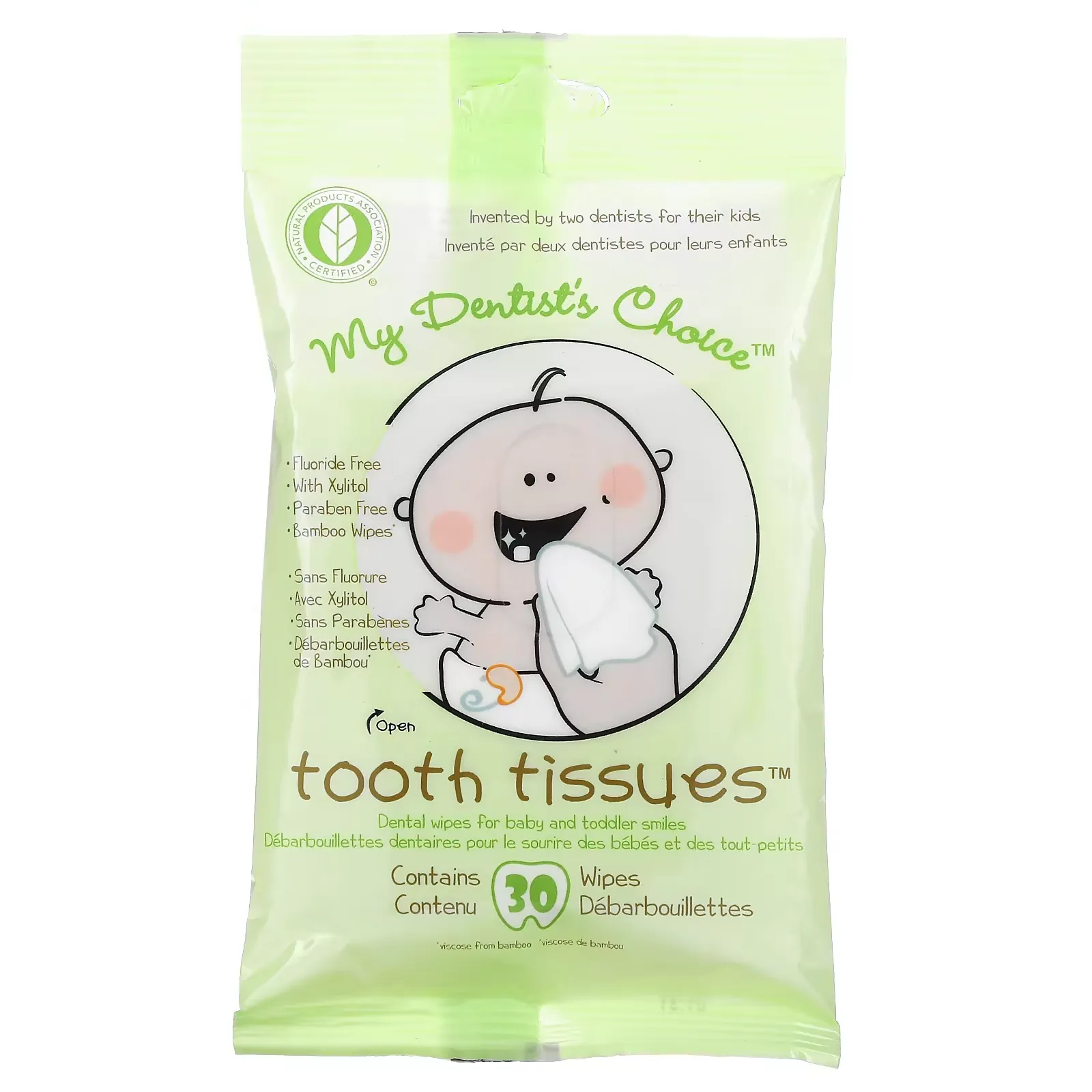 My Dentist's Choice, Dental Wipes for Baby and Toddler Smiles, 30 Wipes