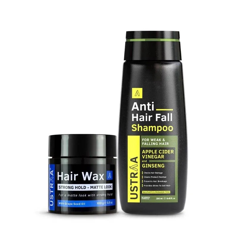 Ustraa Hair Wax- Matte Look & Anti Hair Fall Shampoo