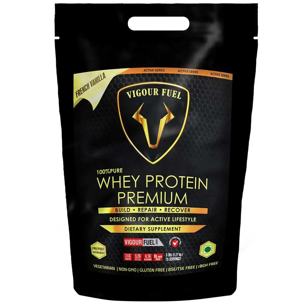 Vigour Fuel 100% Whey Protein Premium,  5 lb  French Vanilla