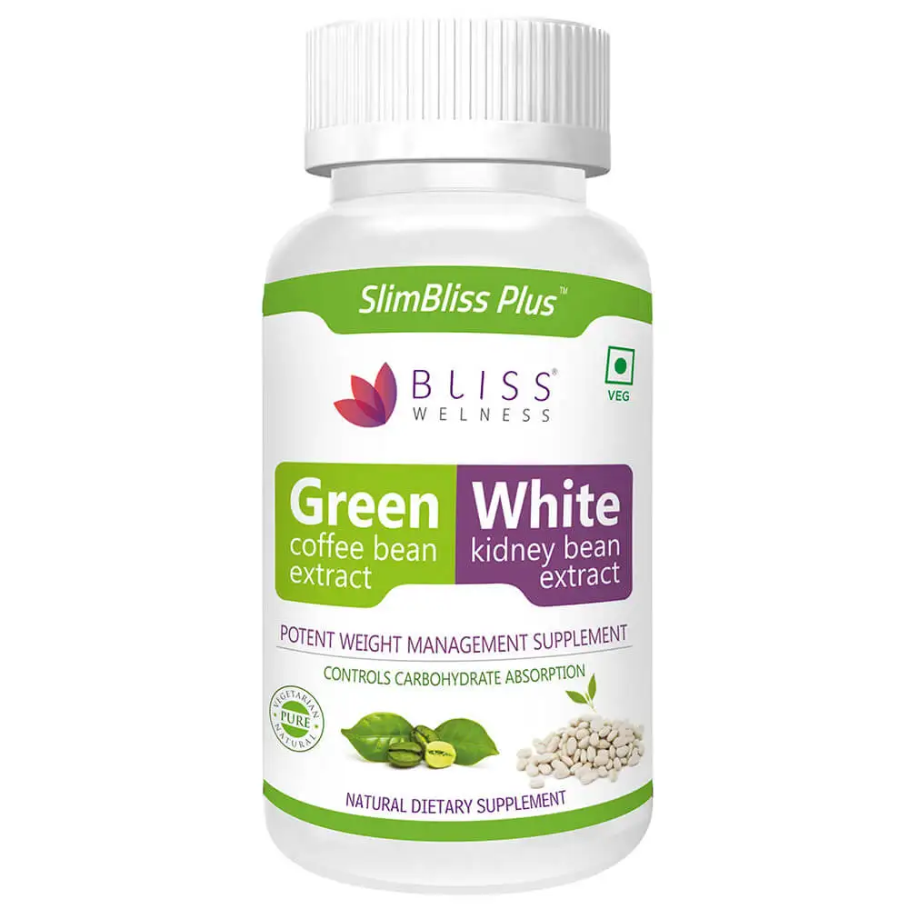 Bliss Welness Green Coffee Bean Extract and White Kidney Bean Extract,  20 capsules