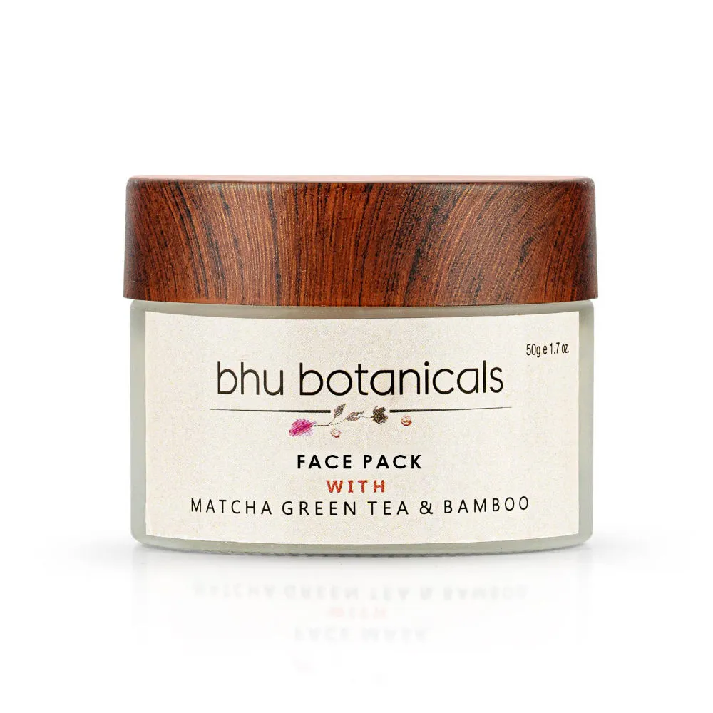 Bhu Botanicals Skin Brightening Face Pack with Matcha Green Tea & Bamboo