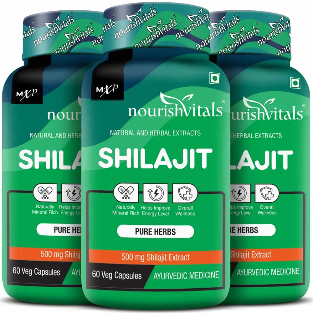 NourishVitals Shilajit - Pack of 3,  60 veggie capsule(s)