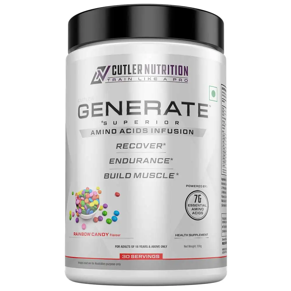 CUTLER NUTRITION Generate Superior Amino Acids Infusion,  0.72 lb  30 Servings  Rainbow Candy