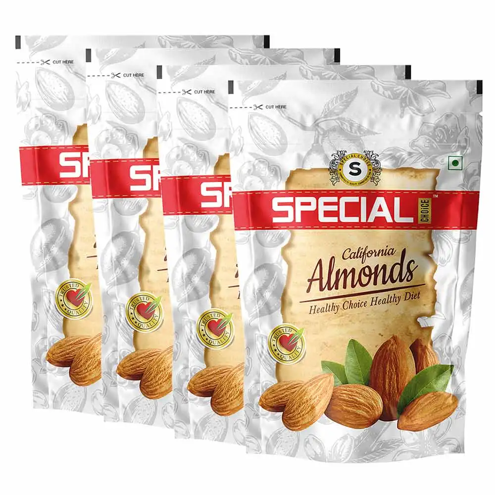 Special Choice California Almonds,  250 g  Unflavoured (Pack of 4)