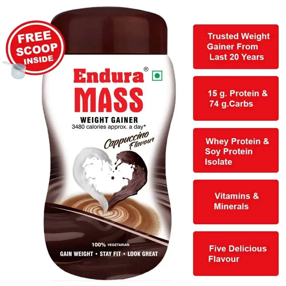 Endura Mass Weight Gainer,  1.1 lb  Cappuccino