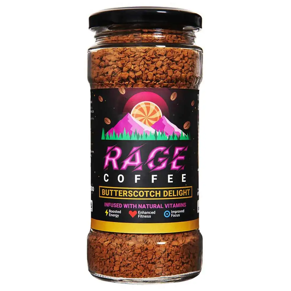 Rage Coffee Premium Arabica Instant Coffee,  100 g  Butterscotch Delight