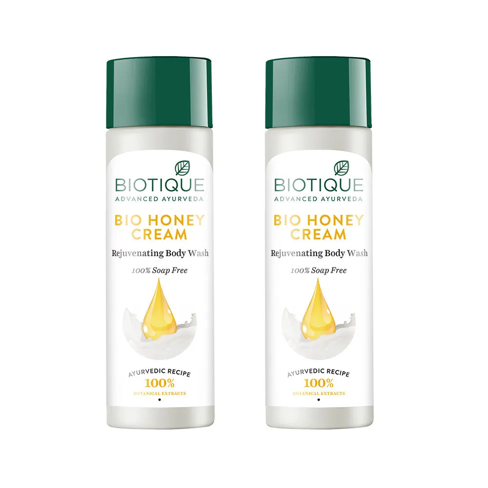 Biotique 100% Soap Free Honey Cream Body Wash (Pack Of 2)